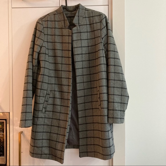 🧥Suzy Shier Grey/Black Checkered Wool Spring Coat🧥 - Picture 1 of 5